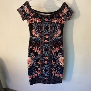 Festive Chic Flora Print Dress